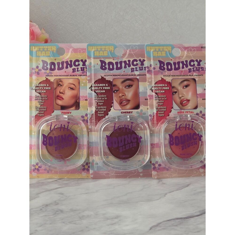 IONI Butter Bae Bouncy Blush 3-Shade Set Cherry Rose Petal Peony